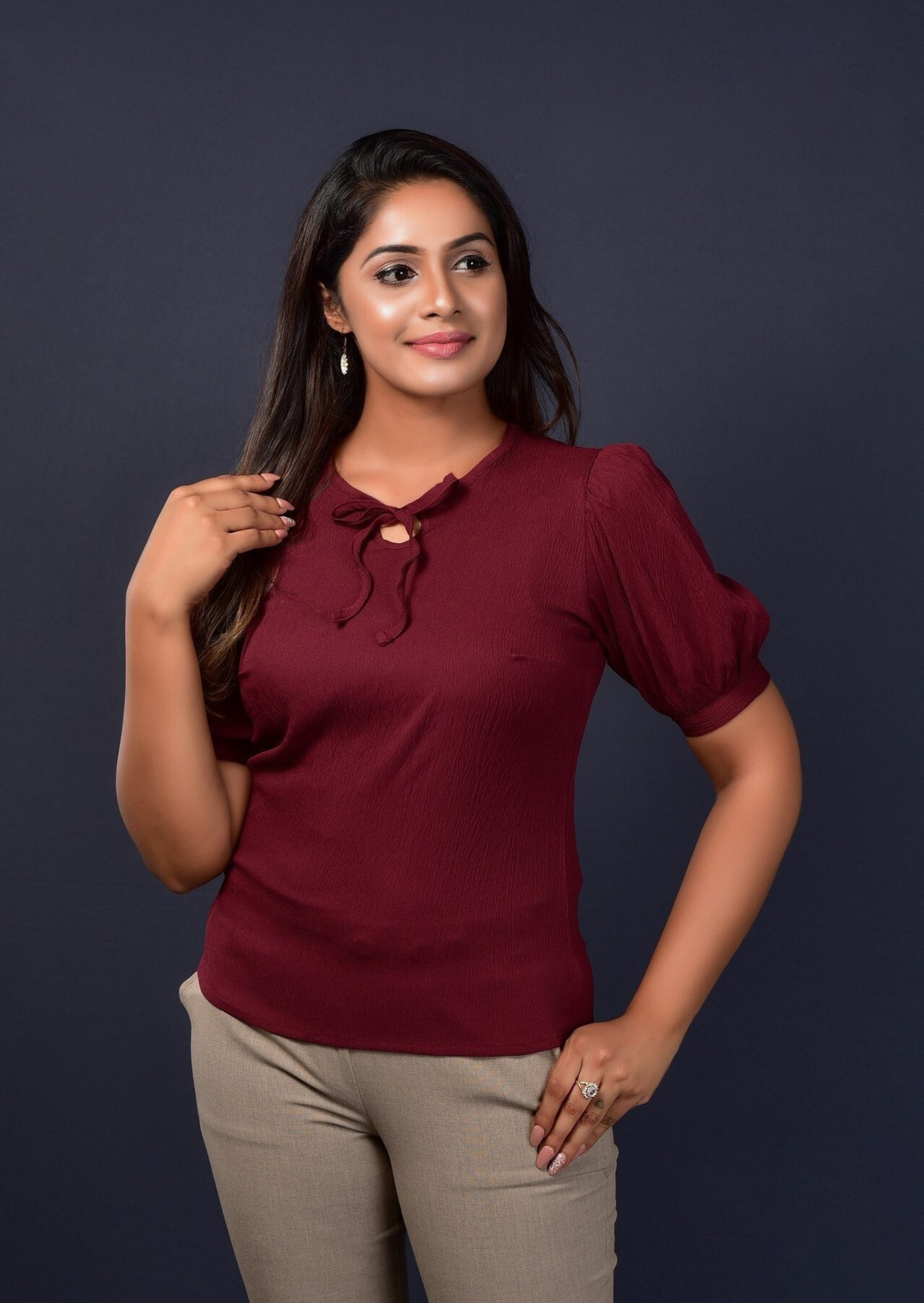 Puff Sleeve Elegant Executive Top – Lady Millan Best Quality